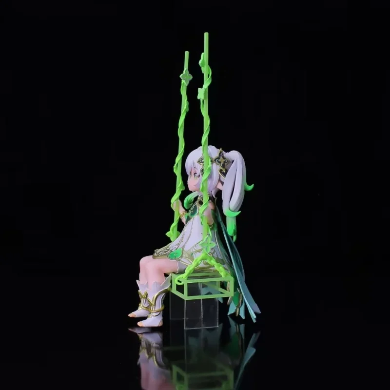 Bandai Games peripheral small auspicious grass god Nahida sitting on a swing, figurine model box, collectible model available