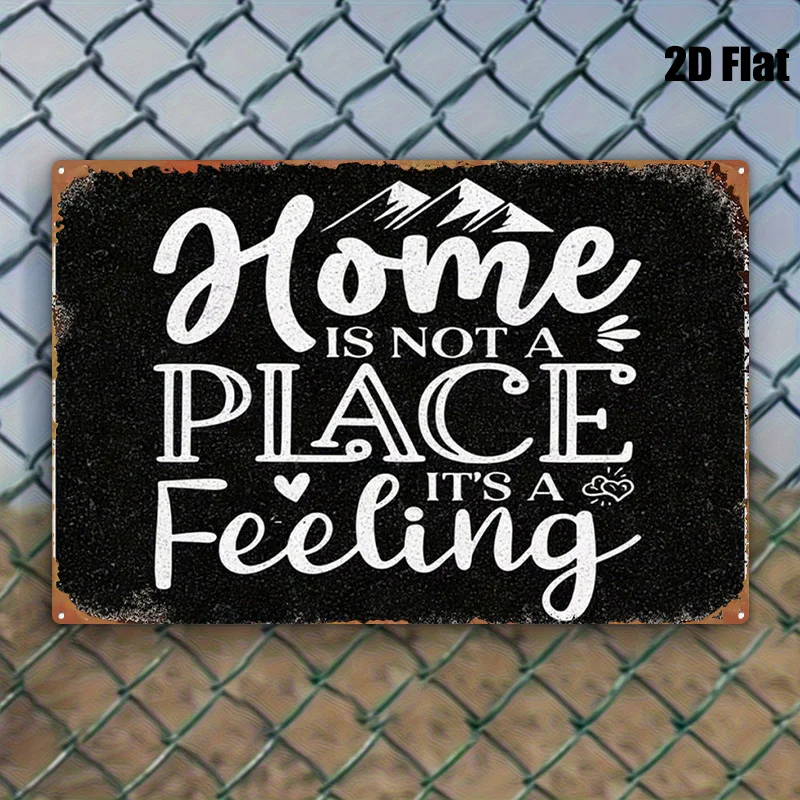 1pc 2D Flat Painter Is Not a Place, It Is a Feeling - Wrought Iron Decorative Sign Wrought Iron Wall Art, with Pre-Drilled Ho