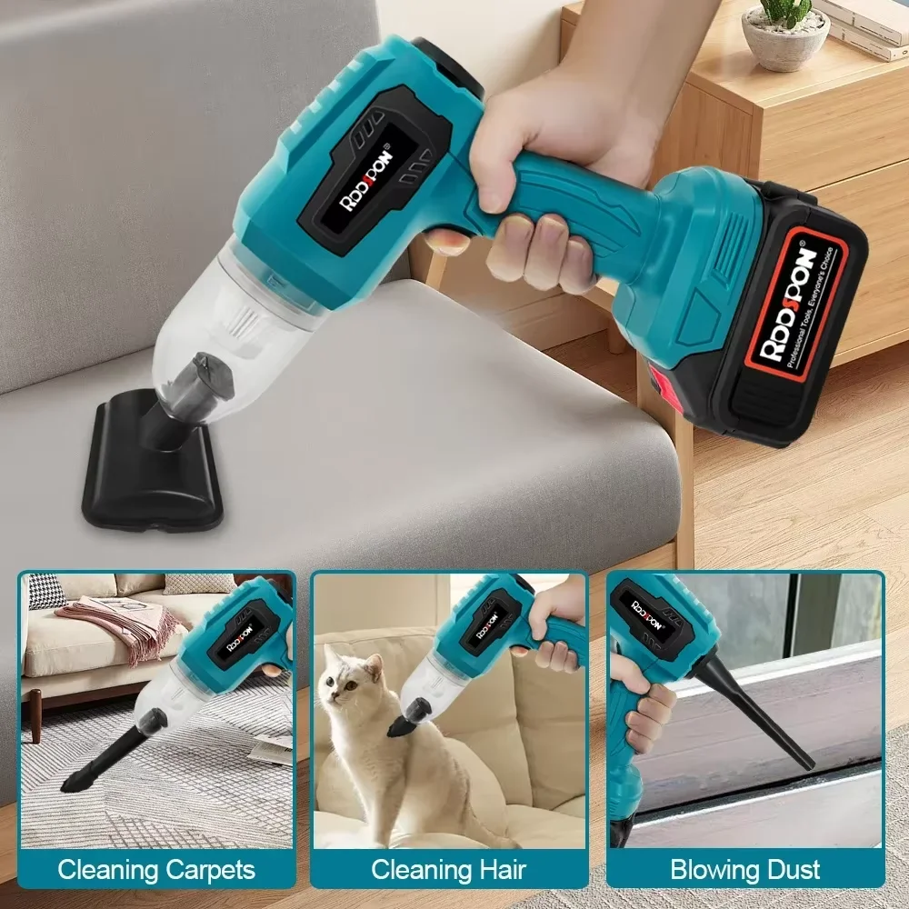 2 in1 Cordless Handheld Vacuum & Air Blower Portable Car Cleaner Dust Hair Removal For Floor Carpet Fit Makita 18V Battery