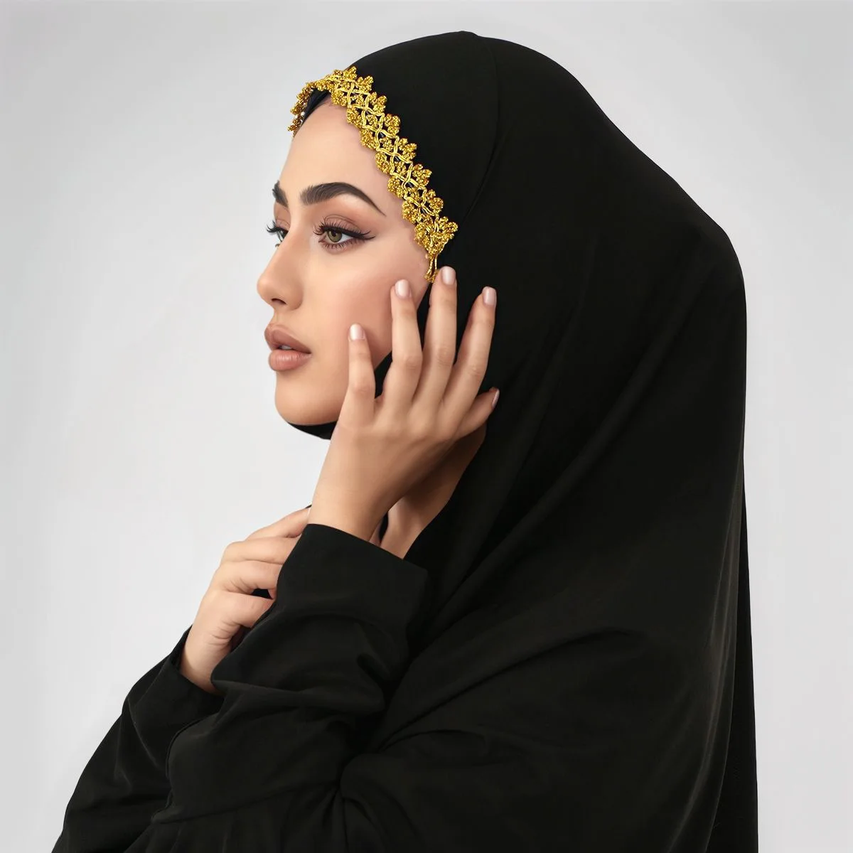 الدانتيل خيمار مسلم كم طويل الحجاب المرأة الإسلام الصلاة الحجاب العلوي النقاب نيكاب عيد رمضان الحجاب غطاء الرأس وشاح فوري #5