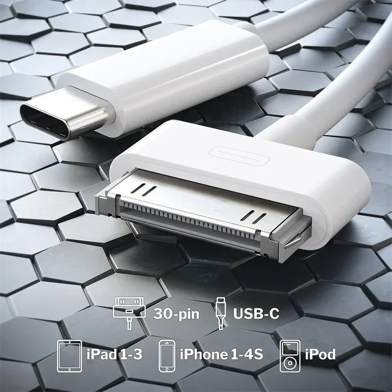 30Pin To USB C Charging Data Cable for IPhone 4 4S 3GS IPad 3 2 1 IPod USBC Type C To 30 Pin Adapter Charger Cord Accessories
