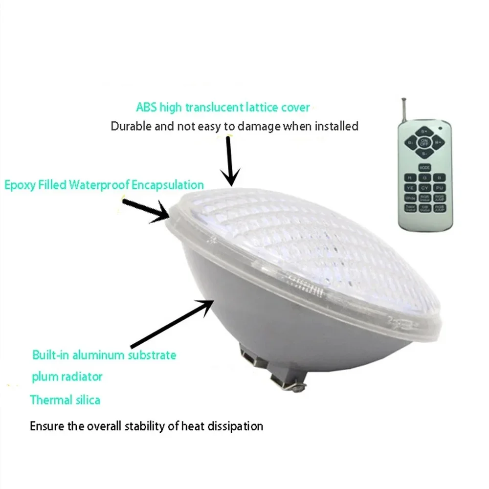 PAR56 18W 25W RGB LED Underwater Lights 35W Fountain Pond Light AC/DC12V Outdoor SpotLight 45W 55W RGB LED Swimming Pool Light