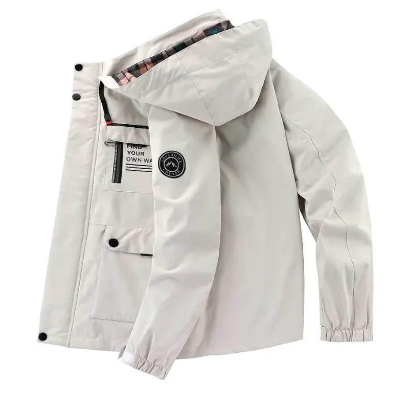 2025 High Quality Autumn Winter Men Casual Jackets Windproof Hooded Warm Coat Outdoor Sport Multi-pocket Thicken Hiking Jacket