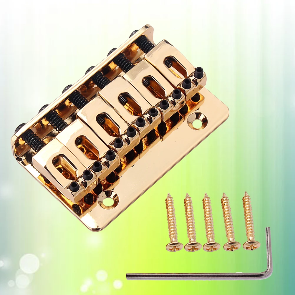

Guitar Bridge Vintage Style 6 String Bass Metal Component Adjustable Height Strings for Guitar Parts