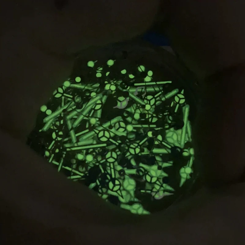 Relógio luminoso de três pinos, adequado para 8158200 e Mingzhu 2813 e NH35 movimento, laranja e verde