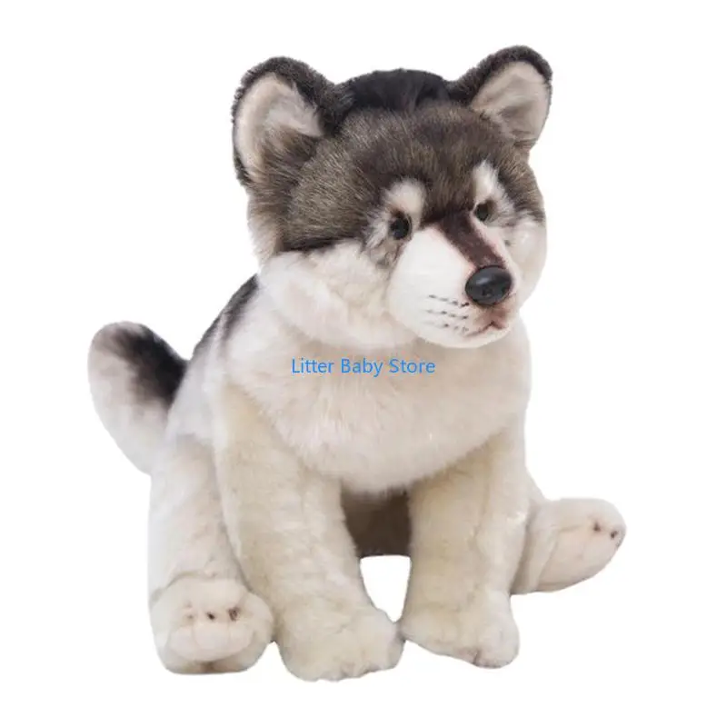 

N80C 38CM Simulation Wolf Plush Wolf Dog Kids Dolls Stuffed