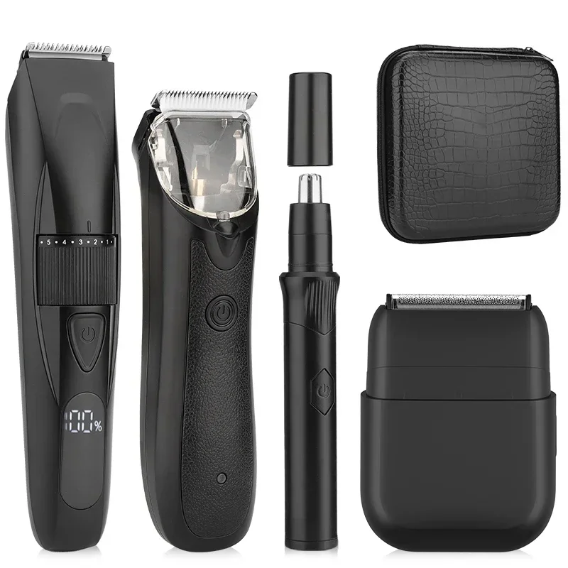 

RESUXI 377 4-in-1 Men's Multi Functional Hair Clipper Set Nose Hair Trimmer Electric Shaver and Beard Trimmer Grooming Tools Set