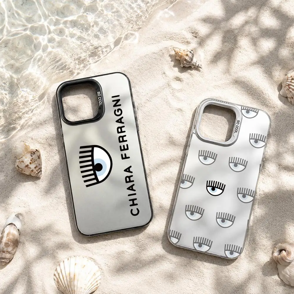 Coque de téléphone anti-chute et antidérapante pour iPhone, protection mate métallique, par l'influenceuse C-Chiara F-Ferragnis