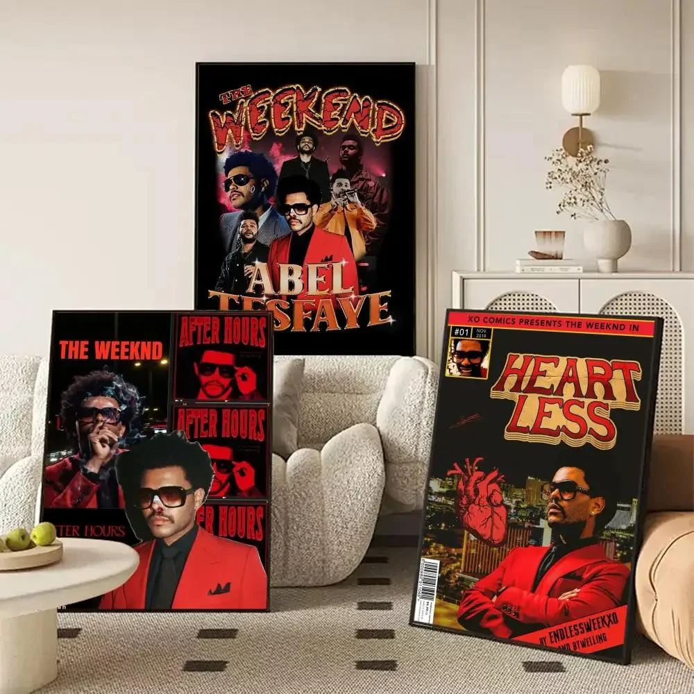 The W-Weeknd Star Boy After Hours Til Dawn Poster Self Adhesive Wall Stickers Removable Room Decor Aesthetic Space Murals Gift