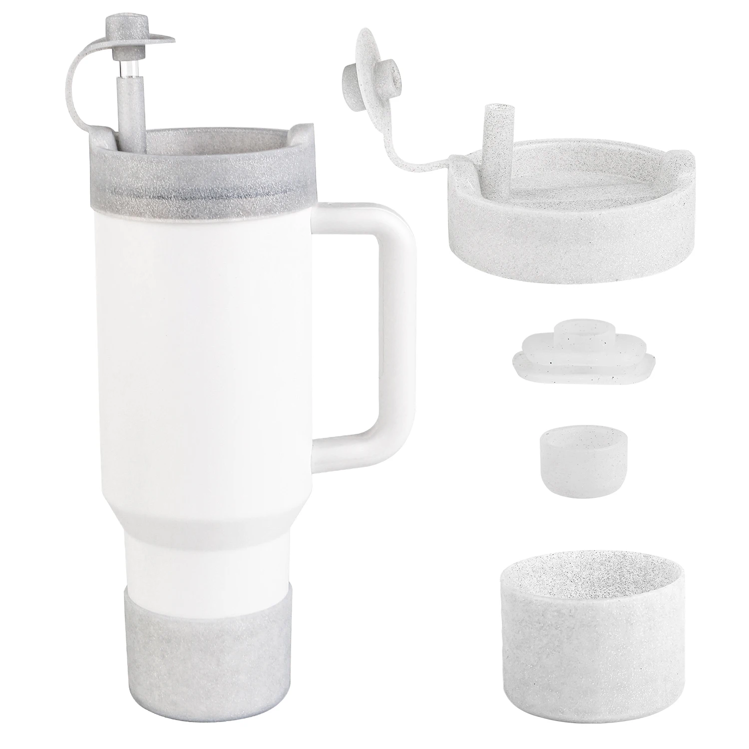

Silicone Spill Proof Stopper Set for Stanley Cup 2.0 40oz Tumbler Accessories Straw Cap Spill Stopper Dust Cover Kit 2024
