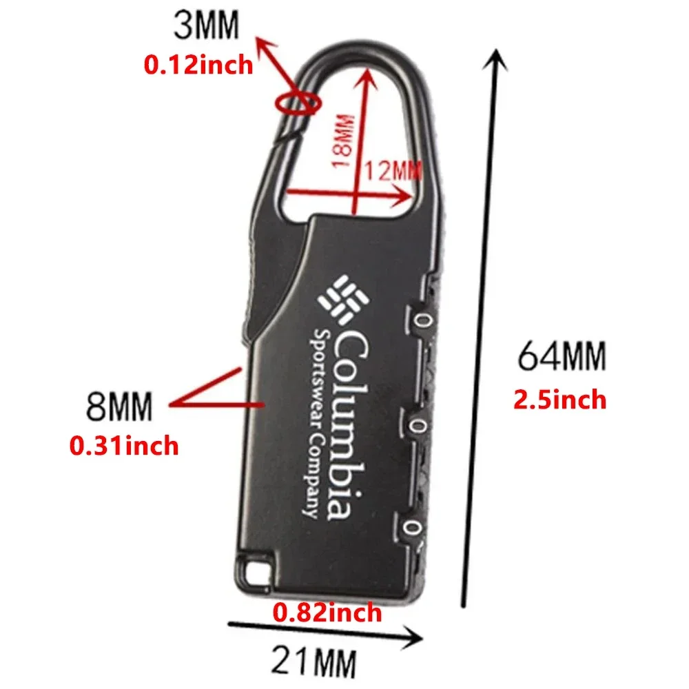 1-5PCS Portable Alloy Lock Padlock Outdoor Travel Luggage Zipper Backpack Handbag Safe Anti-theft Combination Code Number Lock view 3