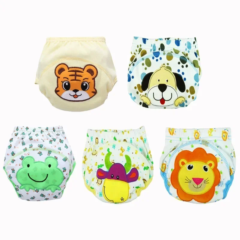 5pc/ Lot Baby Diapers Children Reusable Underwear Breathable Diapers Training Pants Can Tracked Suit  6-16kg