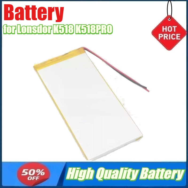3.8V 5000mAh 5800mAh Battery for Lonsdor K518 K518PRO K518 Pro Car Diagnostic Instrument Battery Capacity