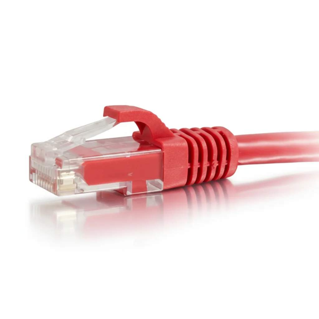 C2G 757120271802 1-feet CAT6 Ethernet Network Patch Cable - Red - Snagless - Unshielded (UTP) - RJ-45 Male to - Used-Like New