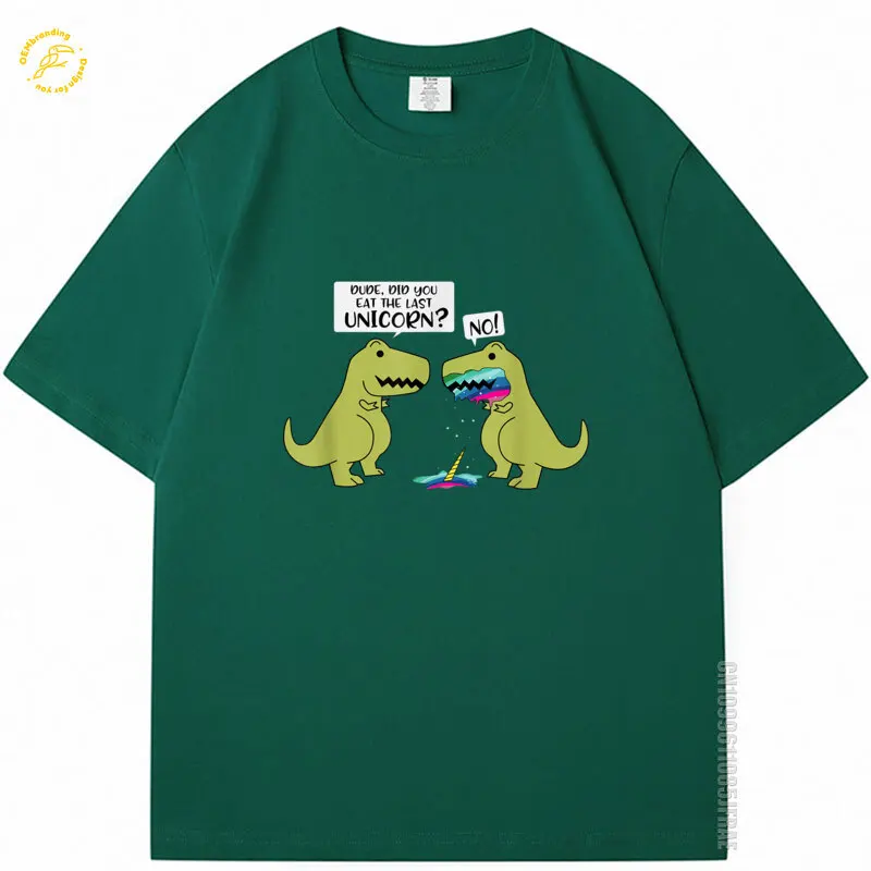 Funny Did You Eat The Last Unicorn Dinosaur Short Sleeve Oversized Men T-Shirt Hombre Ropa חולצות קצרות גברים Camisetas Hombre