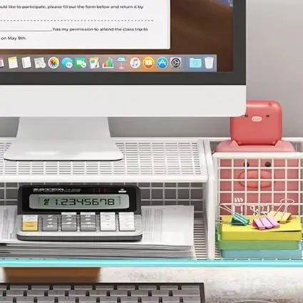 Computer Monitor Stand Elevated Hollow Cooling Laptop Rack Desktop Storage Holder Home Office Desk Computer Keyboard Organizer