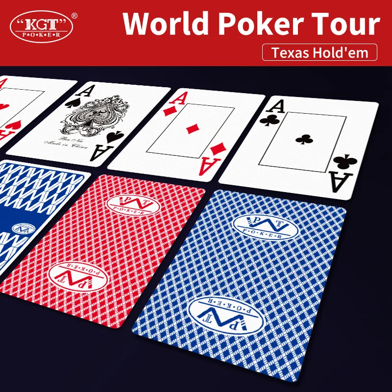 1/2 عبوة من بطاقات البوكر ذات الخط الكبير PVC لبوكر البلاستيك WPT Professional Texas Hold'em #4