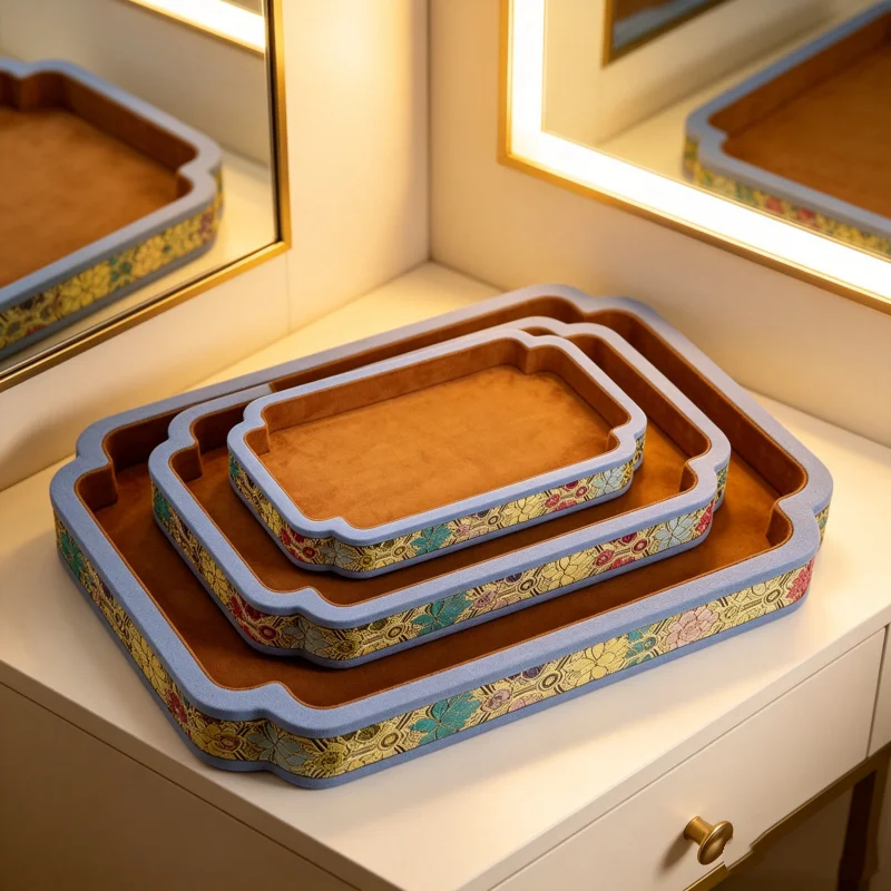 

Chinese Plum Edge Viewing Tray, New Style Live Broadcasting Stand for Necklace & Pendant, Store Counter Organizer