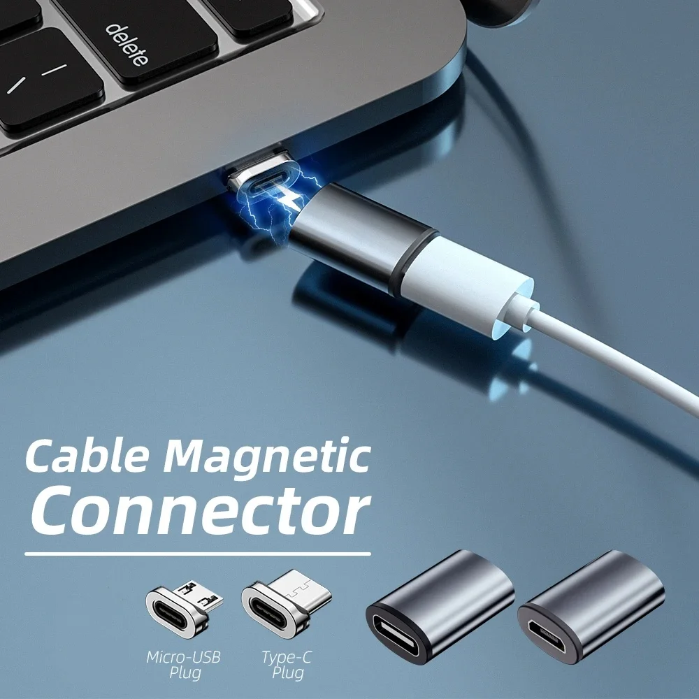 Magnetic Cable Adapter Type C Micro USB Cable Convert Plug Magnetic Charger Cable Connector Mobile Phone Charging Converter