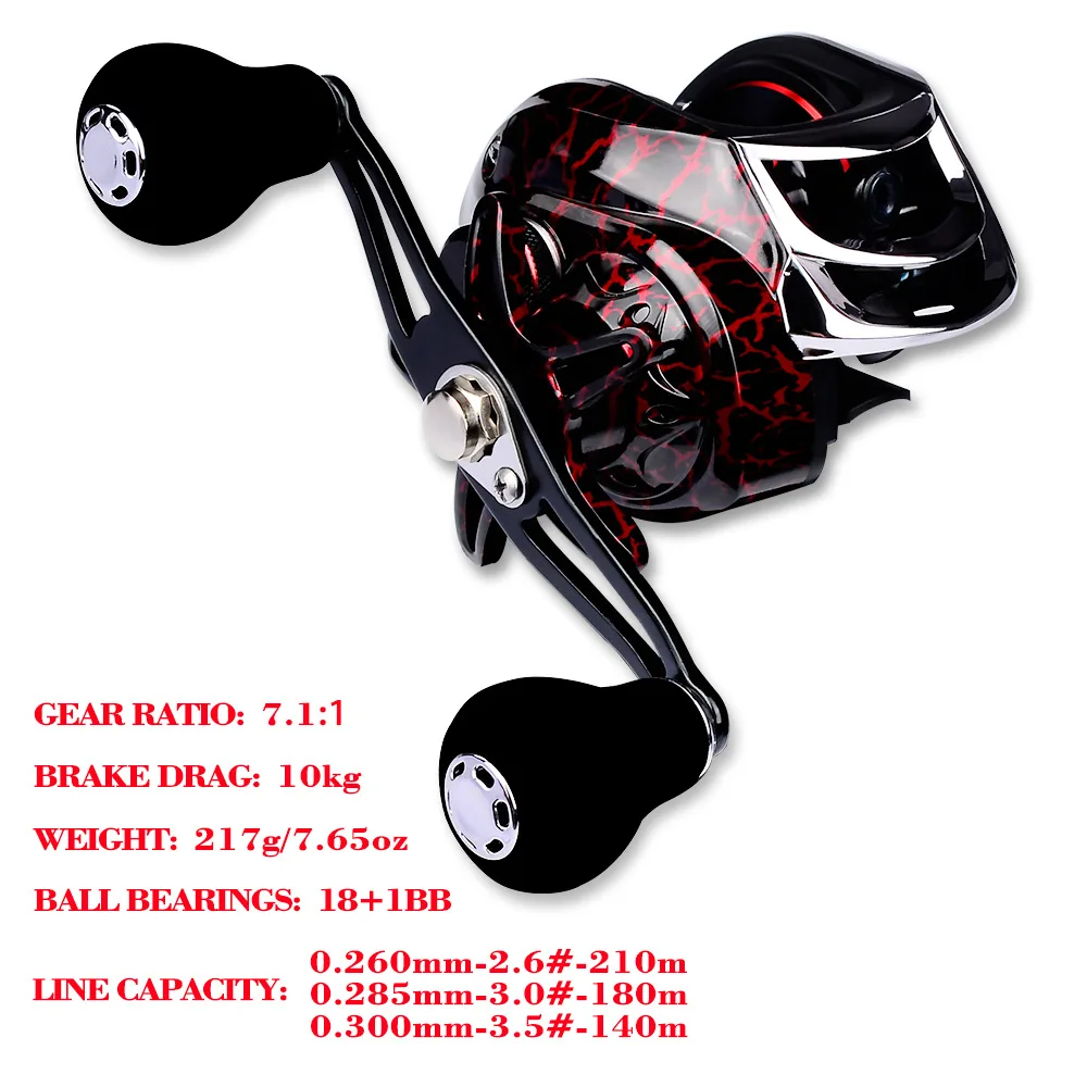 PROBEROS Baitcast Fishing Reel Carbon Shell Lightweight Max Drag 7-10KG Baitcasting Reel Casting Wheel Fishing Tackle DW121