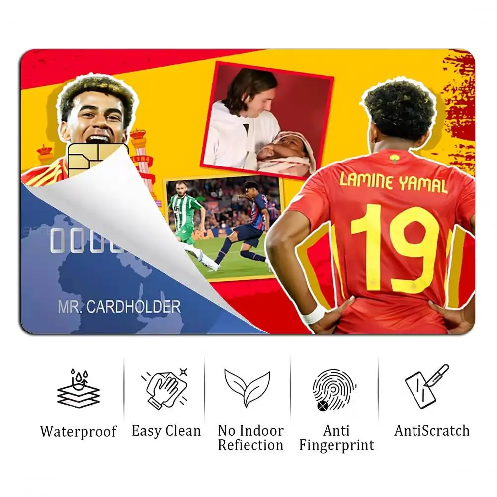 Star-boy L-Lamine 10 Spain Y-Yamal  Card Stickers for Bank Access Protective Waterproof Film Cover Sticker Gift