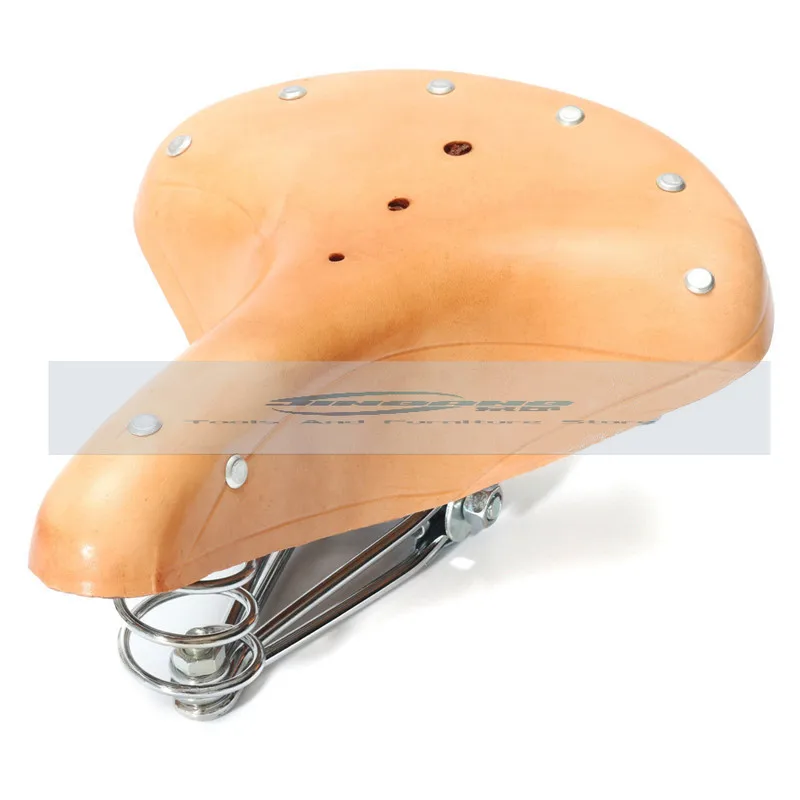 

Bicycle Cowhide Saddle Real Three-spring Seat Cushion Retro Seat Cowhide Saddle Seat Bag Bicycle Accessories