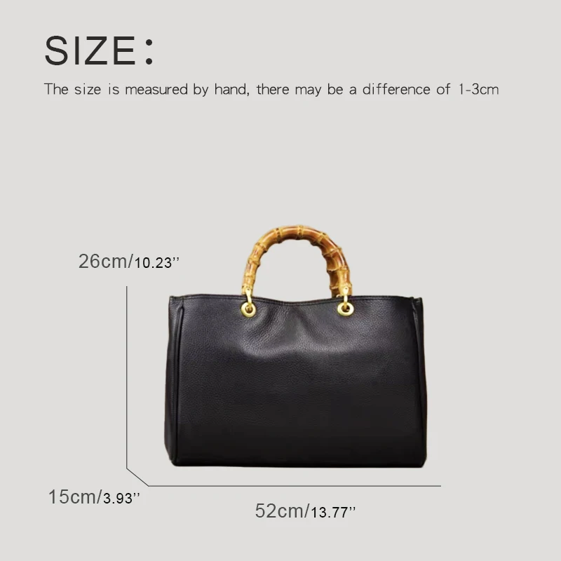 Vintage Tote Bags For Women Luxury Designer Handbag And Purses 2024 New In PU Lychee Texture Bamboo Top Handle Underarm Shoulder