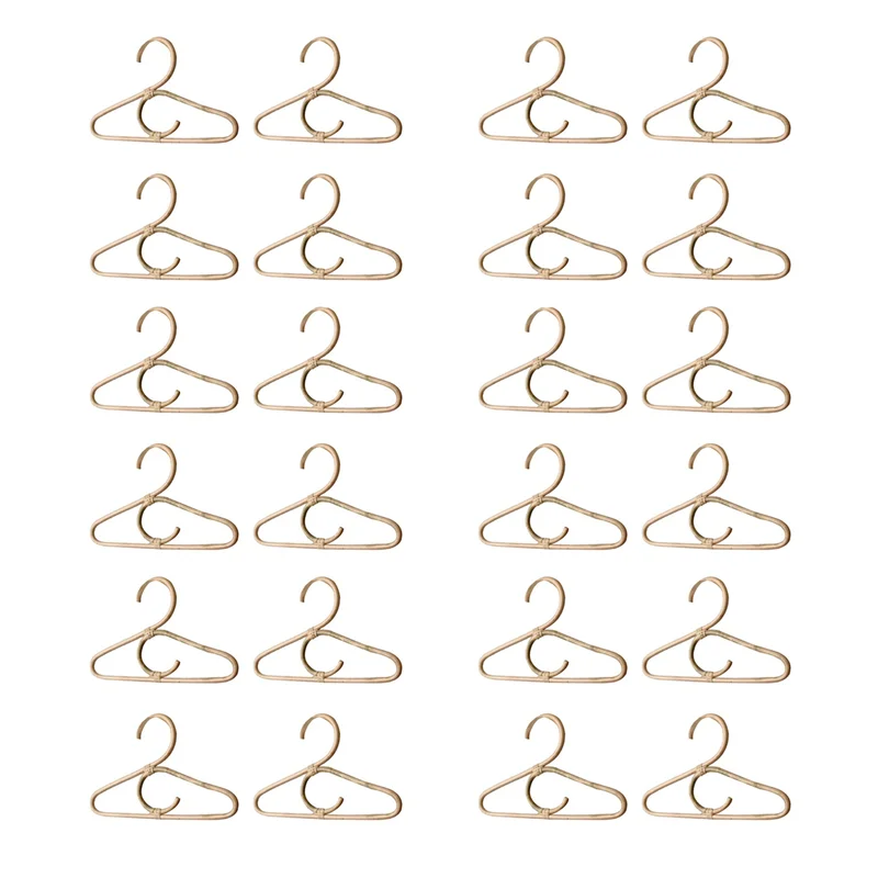 

AT29-24Pcs Rattan Clothes Hanger Nordic Style Kids Garments Organizer Rack Children Hanger Kids Room Decor Hangers