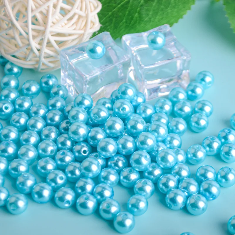 

Imitation pearl rice beads perforated colored beads plastic loose beads DIY handmade beaded resin accessories jewelry material