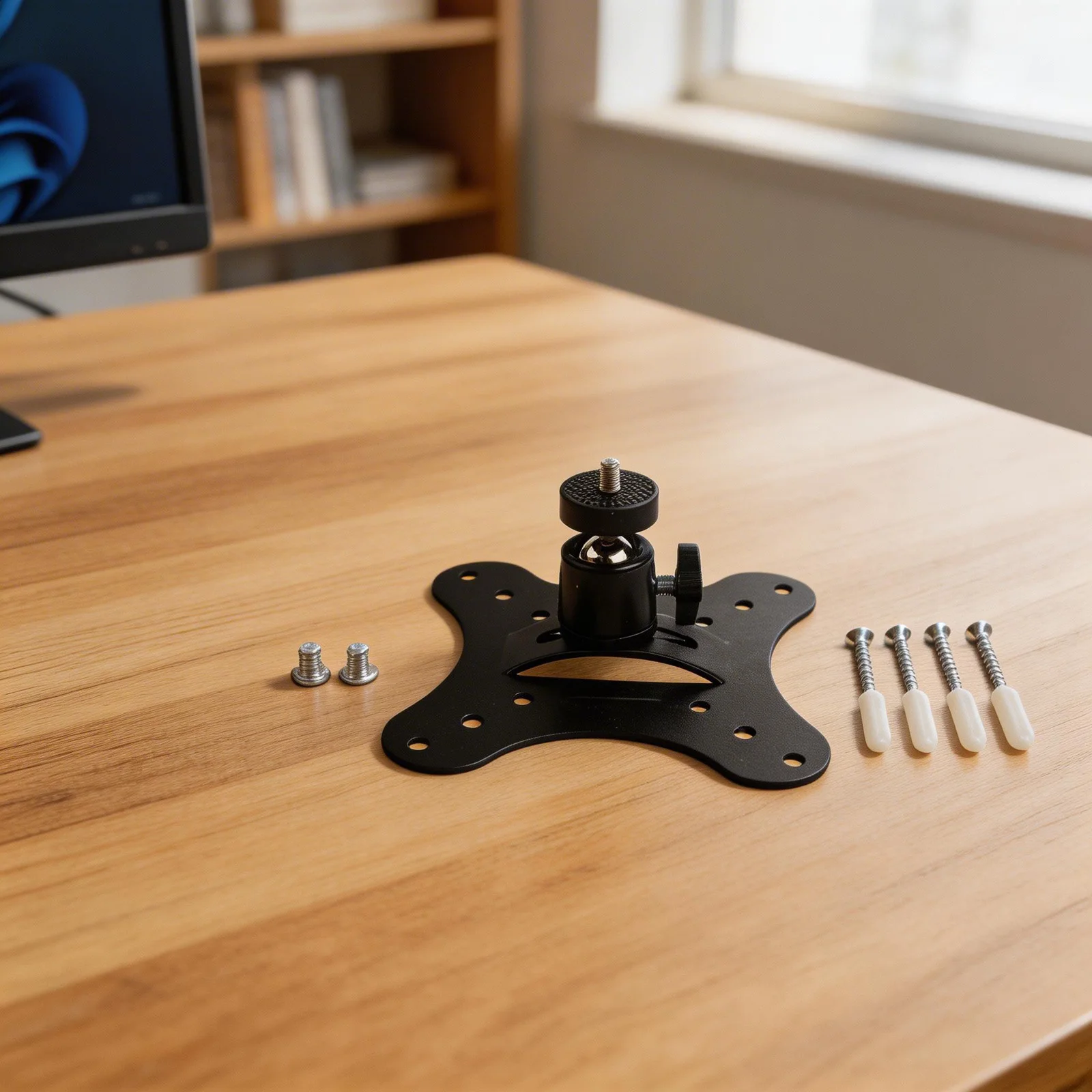 Metal Projector Wall Mount Bracket with 360 Degree Rotation and 14 Inch Screw Compatible with Standard Thread Projectors
