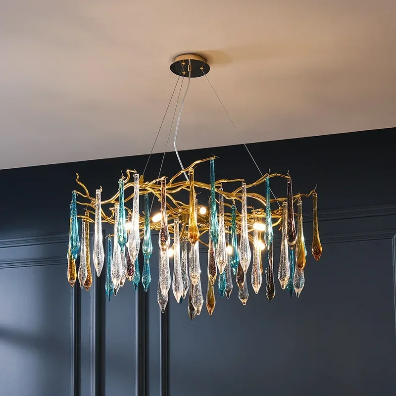 Modern Crystal Chandelier LED Bubble Pendant Light Bird's Nest Ceiling Lamp Living Room Bedroom Hotel Hanging Light