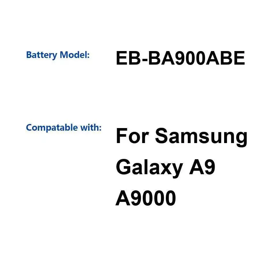 

For Samsung Galaxy A9 A9000 Lightweight 4000Mah Good Low-Temperature Performance Mobile Phone Battery EB-BA900ABE
