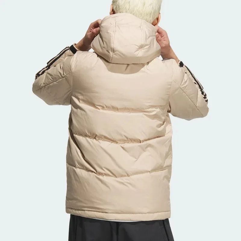 Adidas New Men's and Women's Classic Striped Warm and Windproof Down Jacket JW6735