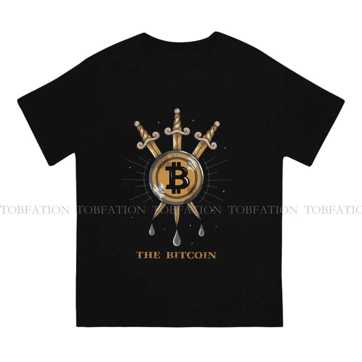 Tarot Card Fashion TShirts Vintage Bitcoin Cryptocurrency Male Style Pure Cotton Streetwear T Shirt O Neck 