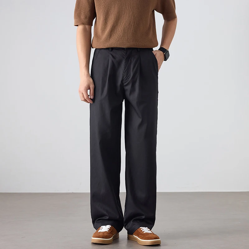 

Мужские брюки больших размеров в винтажном стиле, модные, легкие, свободные, прямые, для весны и лета