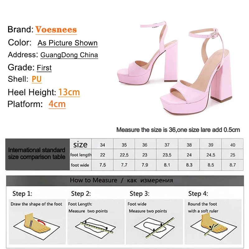 Ankle Buckle Strap Women Sandals Fashion Square Head High Heels Shoe Summer Office Shoes New Thick Heel Model Catwalk Show Pumps