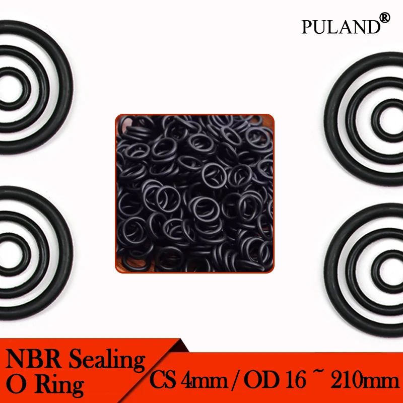

10/50PCS Black CS 4.0mm OD16~210mm NBR O Ring Sealing Gaskets Washer Oil Resistant Wear Resistant Nitrile Butadiene Rubber Rings