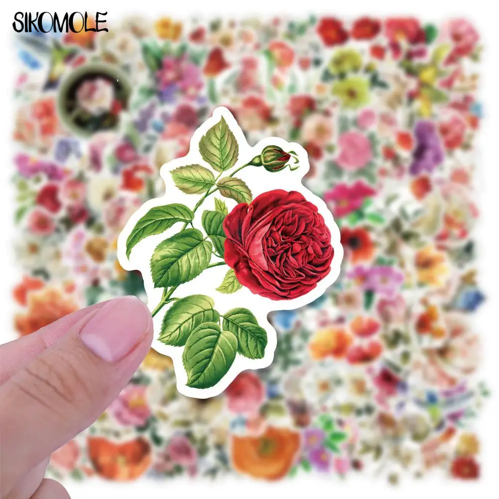 10/30/50/100PCS Mixed Beautiful Colorful Pretty Flower Stickers Blooming Laptop Guitar Luggage Kid Toy Decal Graffiti Sticker F5