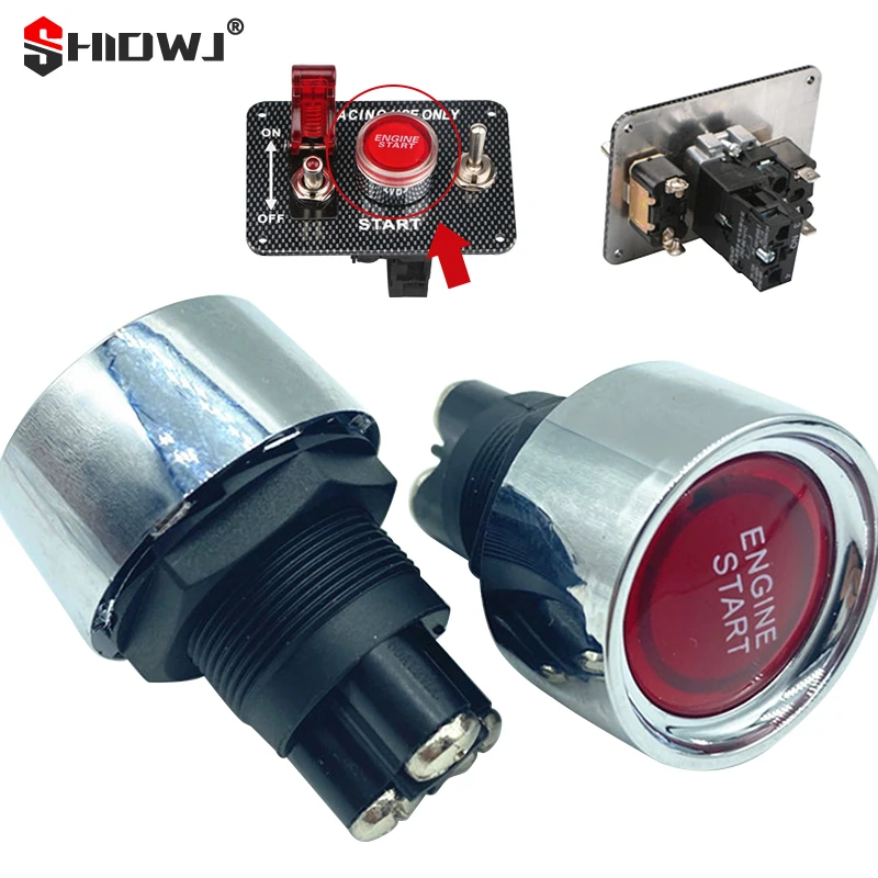 22mm Car Modification Engine Start Power Button Switch Keyless Push Ignition Switchs 12V/24V Starter Switch For Truck Marine RV