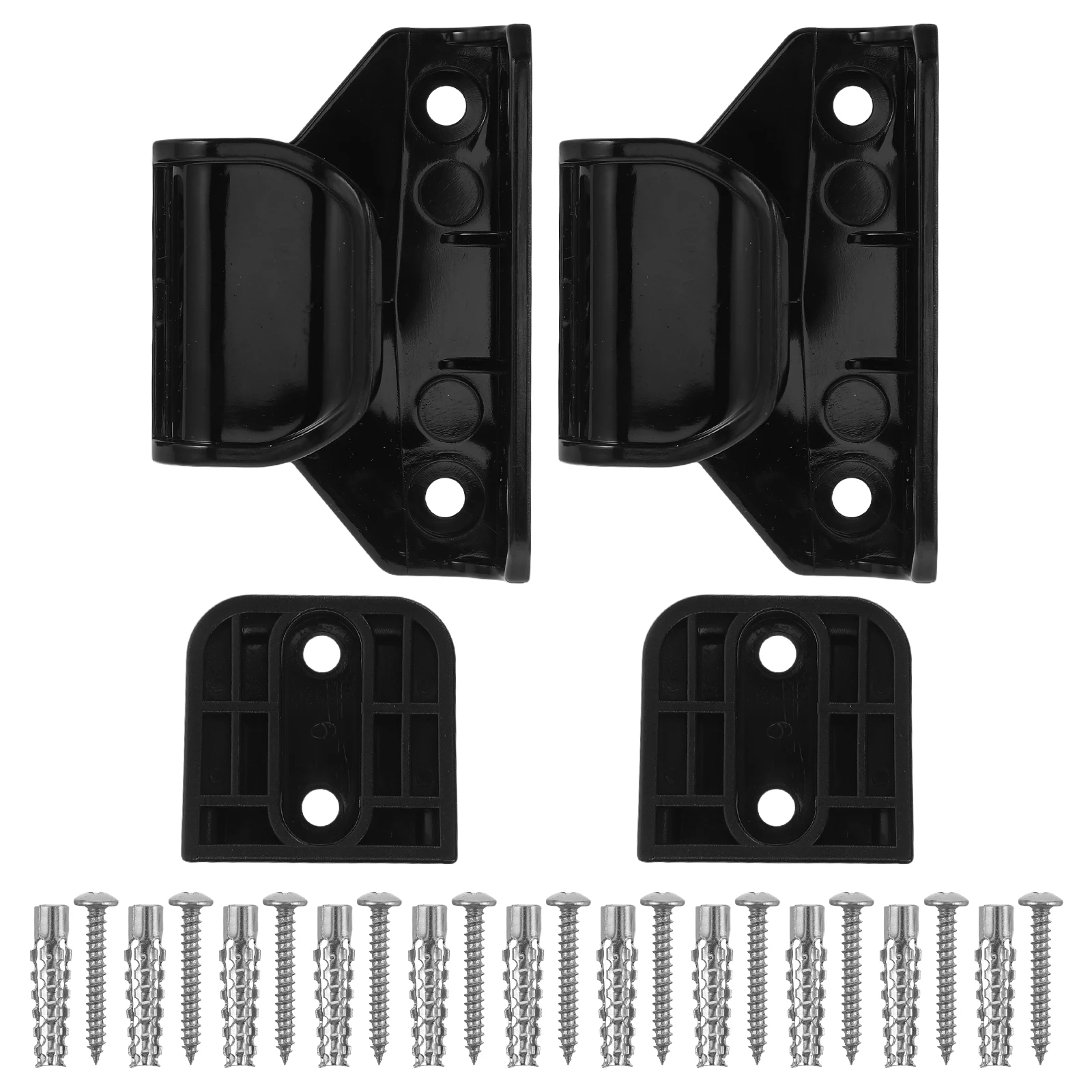 

1Set Retractable Baby Gate Replacement Hardware Black Parts Latches Brackets Screws for Stair Doorway Indoor Outdoor Safety
