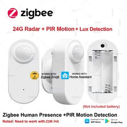 3 In 1 Zigbee Human Presence Sensor +PIR Motion Detection Sensor+Luminance Detector Battery Operated Smart Life Home Automation