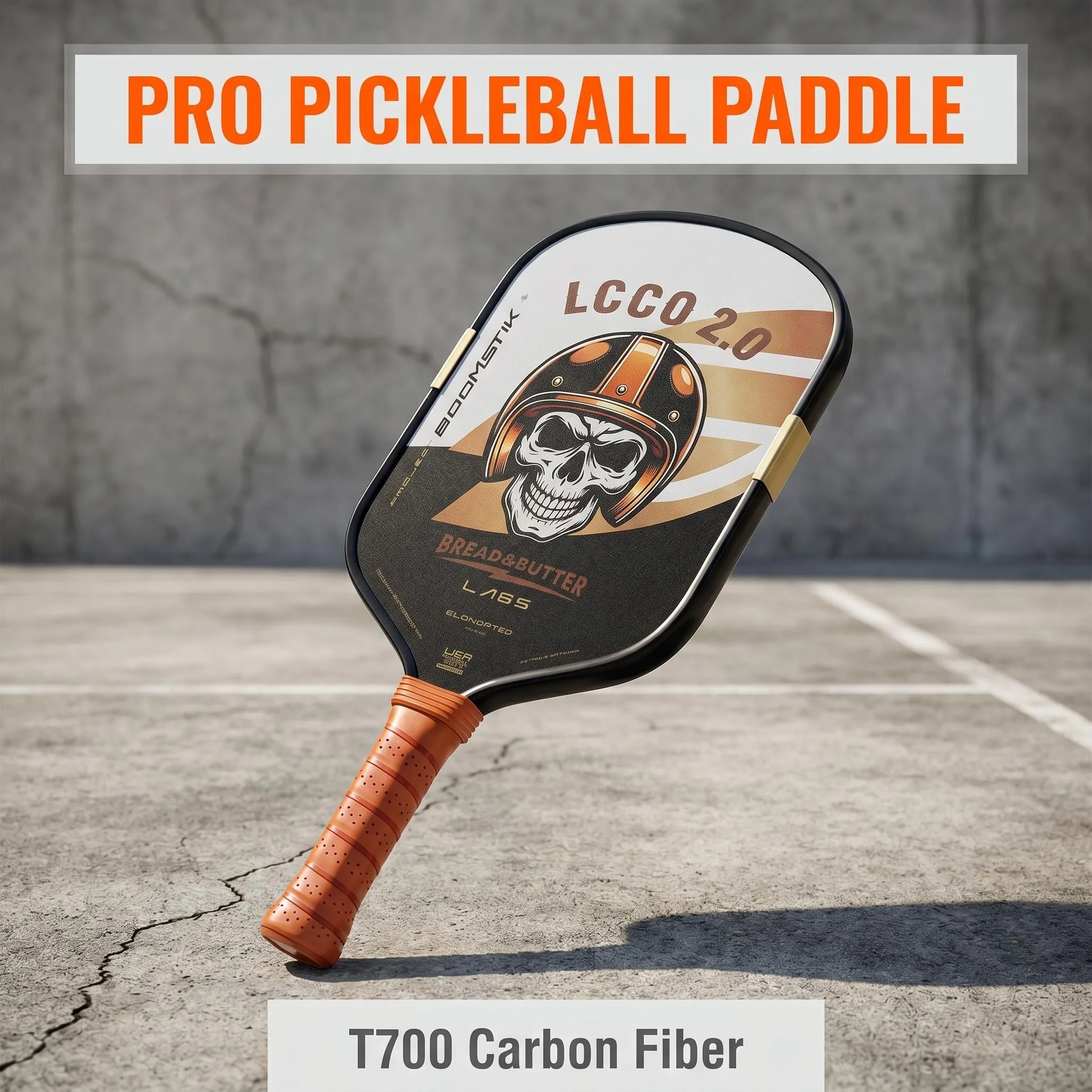 

SLK Boomstik x LOCO 2.0 Bread&Butter Labs T700 Carbon Fiber Pickleball Paddle 16MM Hot Press Molding Coarse Matte USAPA Approved