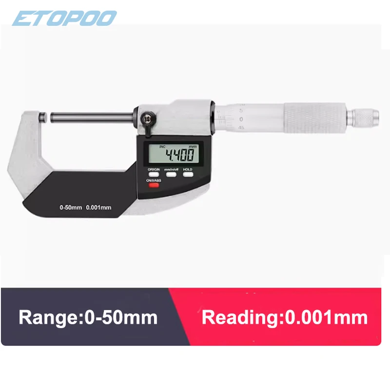 Digital Micrometer 0-50mm Accuracy 0.01mm Electronic Measuring Tools Caliper Gauge Micrometer Carbide