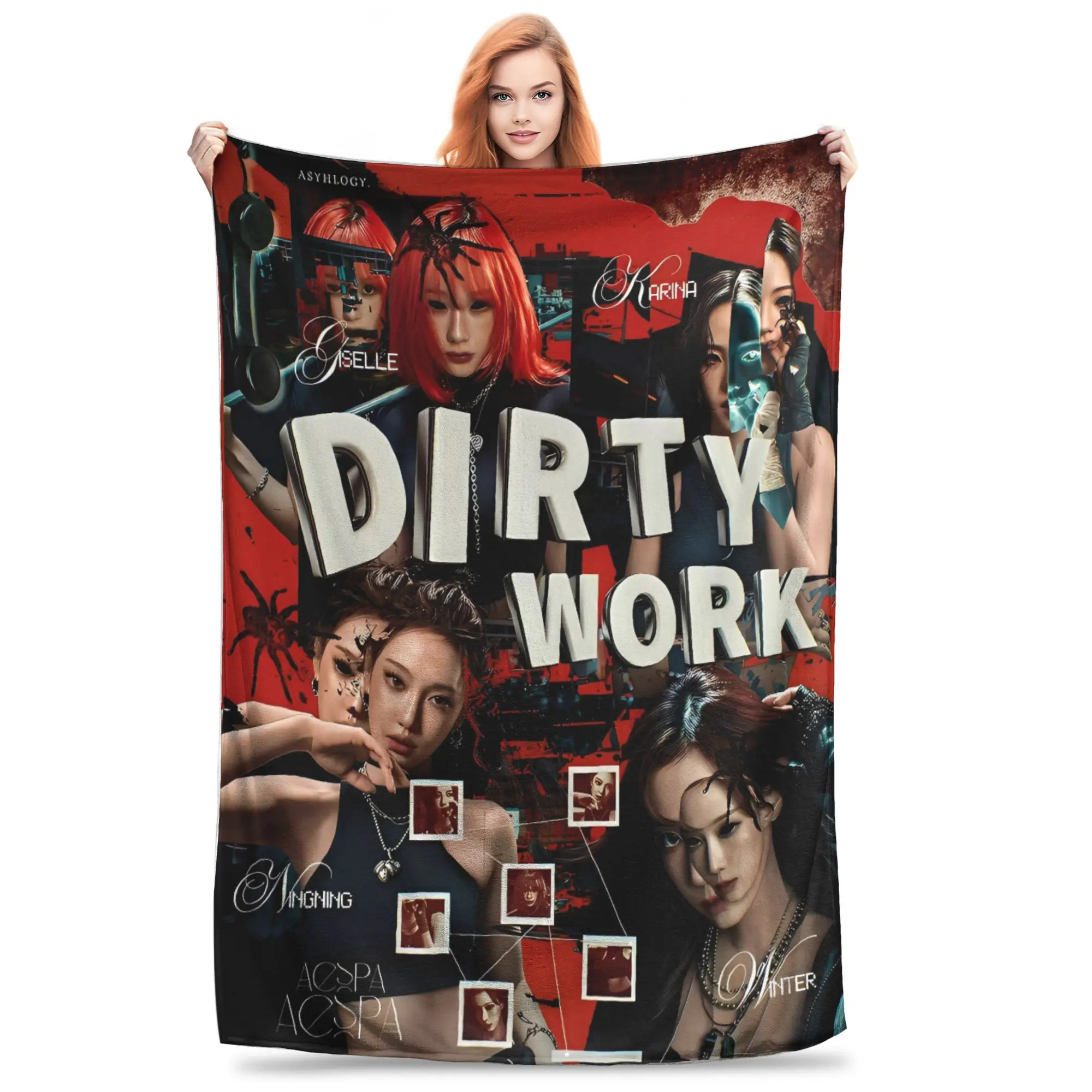 

Грязное рабочее одеяло Karina Winter Giselle Ningning, теплое мягкое плюшевое постельное белье, пледы для детей и взрослых, диван, стул, фланелевое покрывало