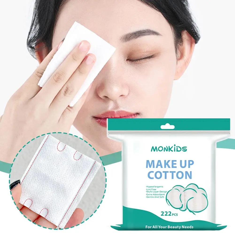 Coton-tige épais à trois couches, texture douce, démaquillant, pour le nettoyage quotidien du visage, démaquillage à compresse humide
