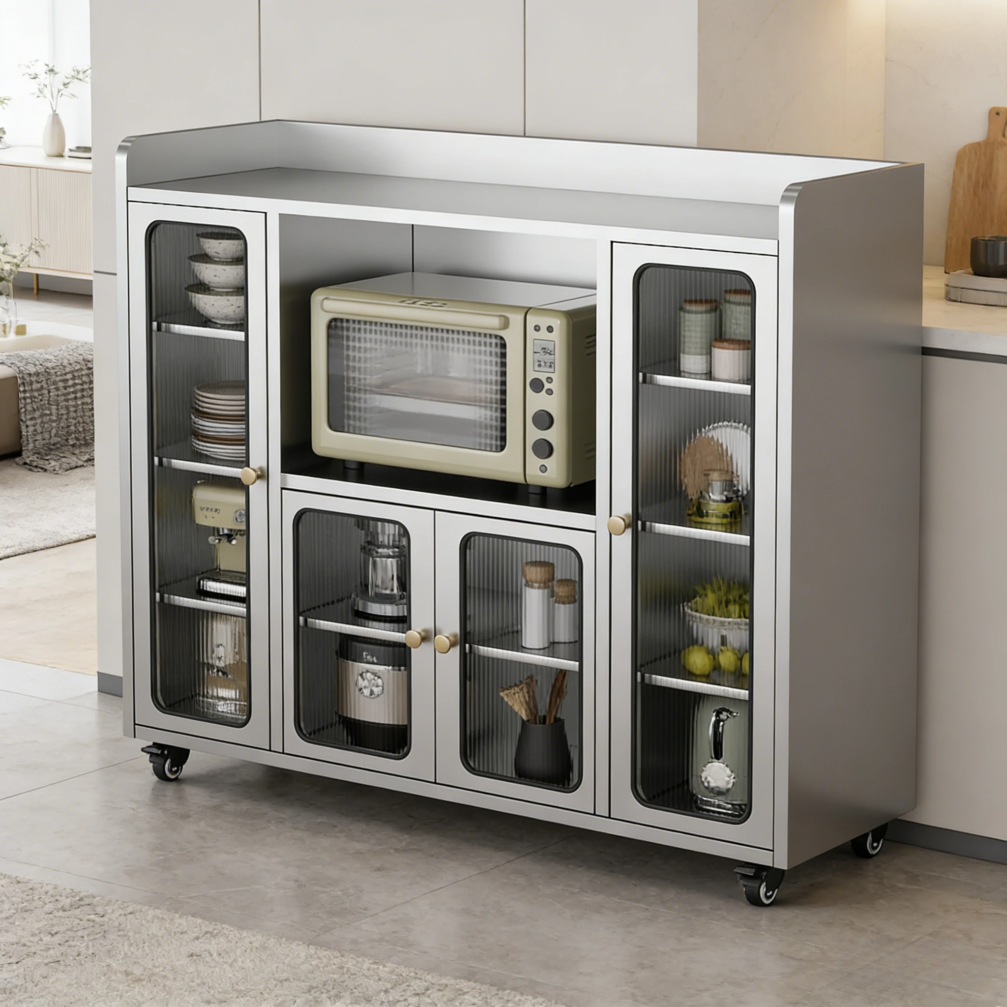 -For  Wine Kitchen Tableware Cabinet Dining Room Storage Cabinet Office Living Room Tea Shelf Italian Style &