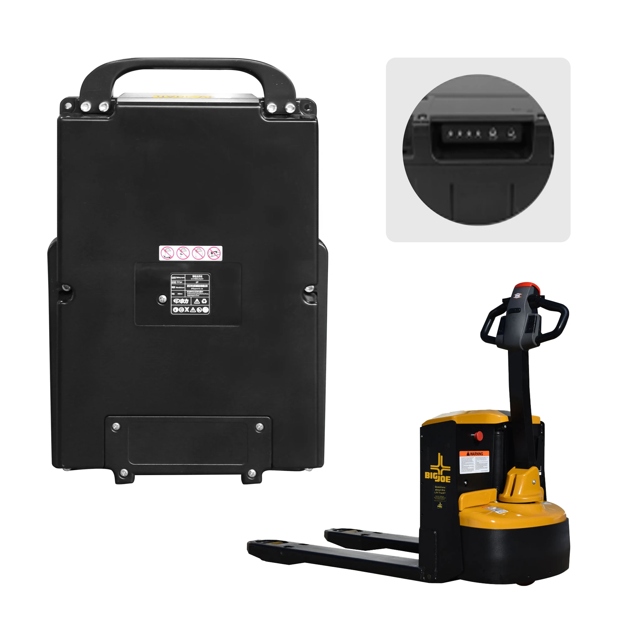 

Black Lithium Ion Battery 48V 30Ah for Big Joe LPT40 LPT44 Electric Pallet Truck Jack LB65-00000Z-07 LiFePo4 Battery