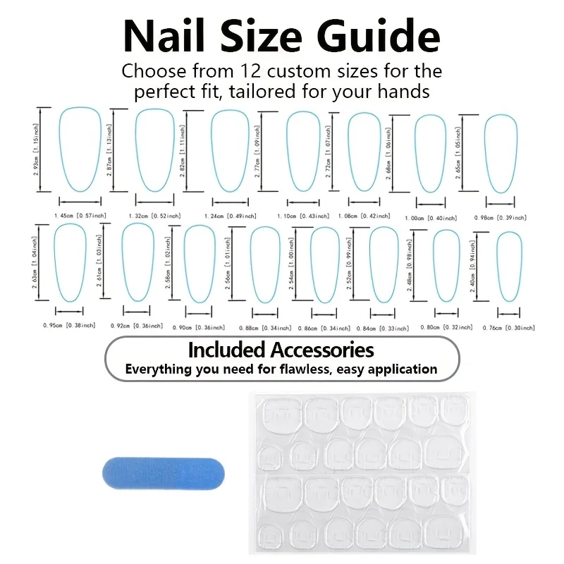 24 pièces printemps/été brillant longues amande strass ongles à pression, faux ongles mi-longs avec diverses combinaisons de strass