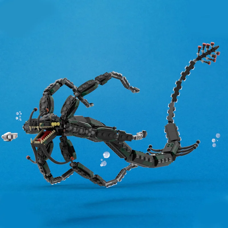 

1200PCS MOC Gargantuan Leviathan Subnauticaes Premium Sea Monster DIY Model Building Blocks Birthday Toys Gift
