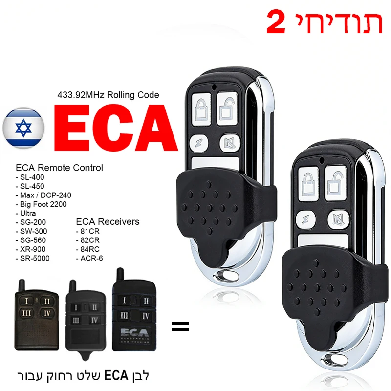1-20PCS For ECA Electronic Engineering Australia Garage Door /Gate Remote Control Opener 433MHz Rolling Code ECA TR-4R TX4 Sign